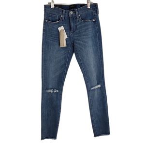 NWT Banana Republic Premium Denim Skinny Jeans Mid Rise Distressed Size 25P